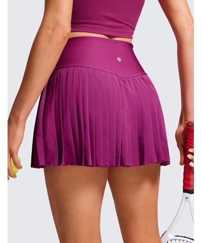 Women's High Waisted Pleated Tennis Skirts with Pockets Tummy Control Casual Liner Skorts A Line Workout Golf Skirts Magenta ...