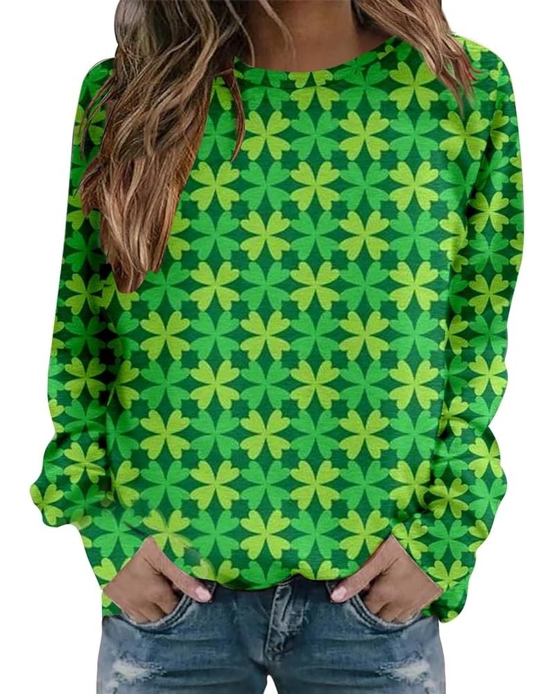 Funny St Patricks Day Shirt Women's Casual Belted Sweatshirt Long Sleeved Solid Color Trendy Sweater for Women 2024 G1-khaki ...