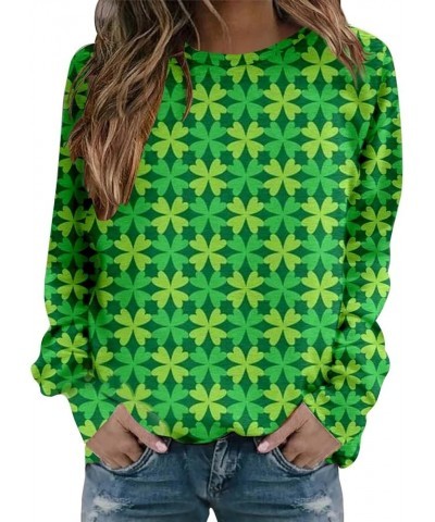 Funny St Patricks Day Shirt Women's Casual Belted Sweatshirt Long Sleeved Solid Color Trendy Sweater for Women 2024 G1-khaki ...