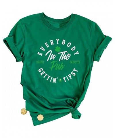 Womens St Patrick's Day T-Shirt Let's Get Lucked Up Shirt Irish Clover Funny Holiday Lucky Graphic Tee Tops Green-1 $11.19 T-...