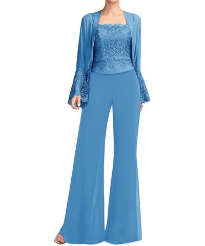 3 Piece Mother of The Bride Pant Suits with Jacket Lace Long Sleeve Cocktail Pantsuits for Women Evening Party Gown Taupe $35...