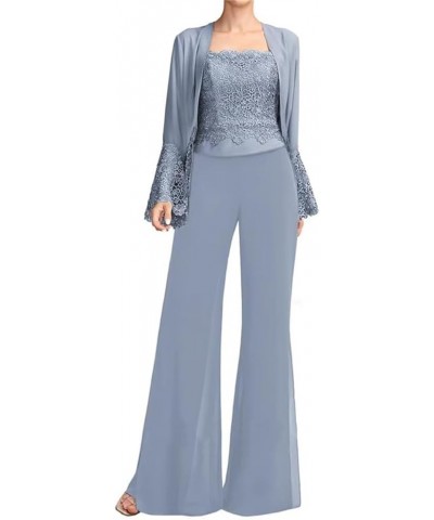 3 Piece Mother of The Bride Pant Suits with Jacket Lace Long Sleeve Cocktail Pantsuits for Women Evening Party Gown Taupe $35...