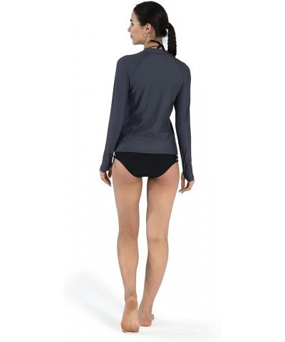 Women's Long Sleeve Rash Guard UPF 50+ UV Sun Protection Swim Shirt Charcoal Gray $14.39 Swimsuits