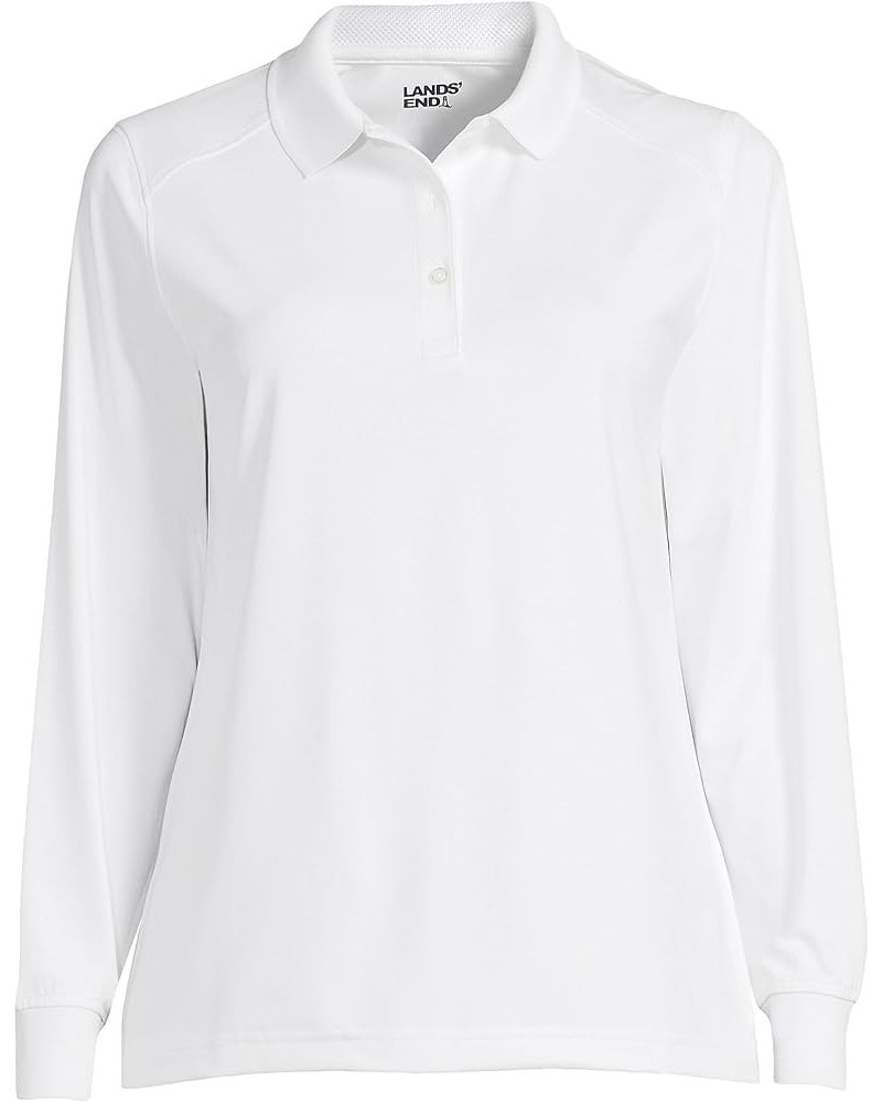 Womens Uniform Long Sleeve Rapid Dry Polo Shirt White $23.79 Shirts