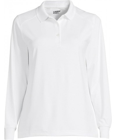 Womens Uniform Long Sleeve Rapid Dry Polo Shirt White $23.79 Shirts