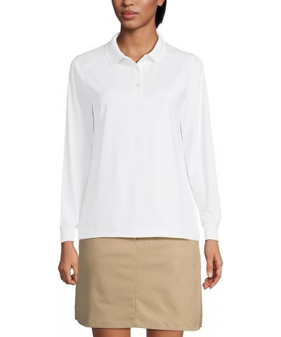 Womens Uniform Long Sleeve Rapid Dry Polo Shirt White $23.79 Shirts