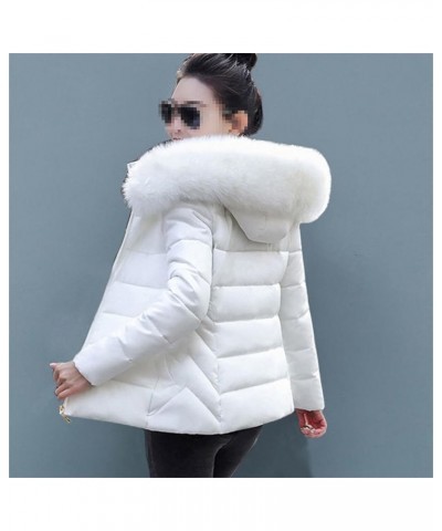 Women Fashion Slim Winter Jacket Cotton Thicken Warm Coat Short Down Parkas Dark Blue $29.44 Jackets