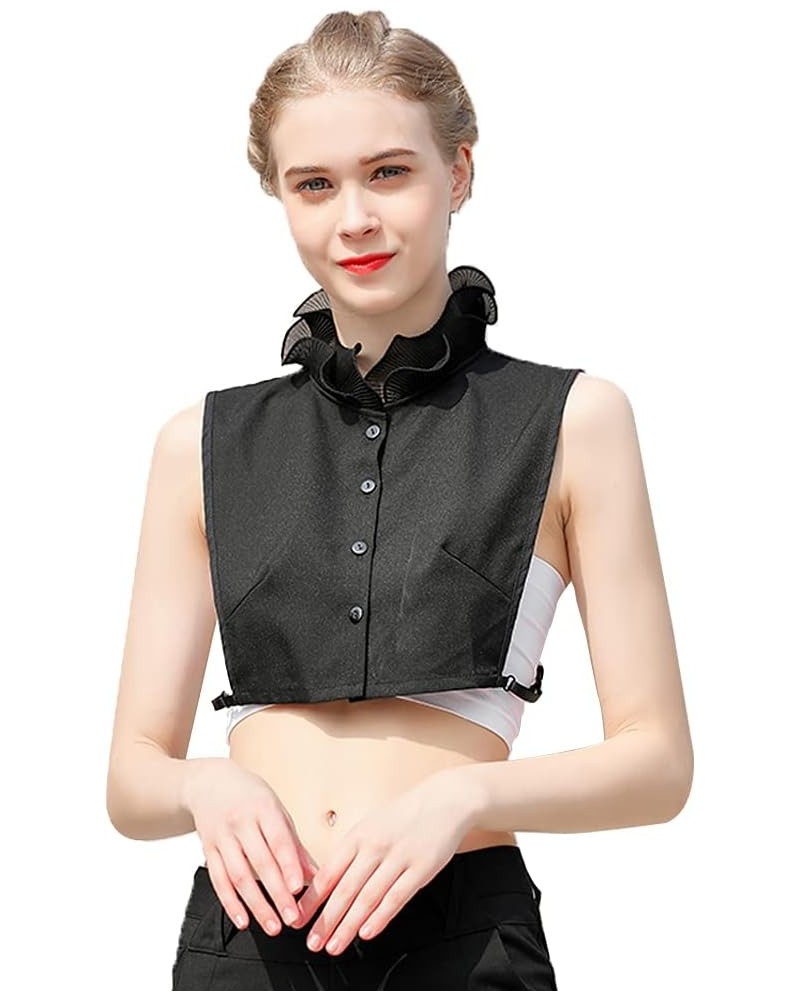 Fake Collar Detachable Dickey Collar Half Shirt Blouse Collar Faux False Collar for Women Black $9.17 Blouses