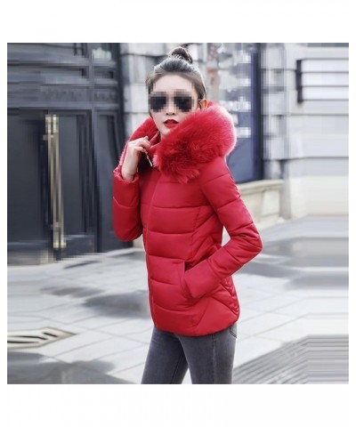 Women Fashion Slim Winter Jacket Cotton Thicken Warm Coat Short Down Parkas Dark Blue $29.44 Jackets