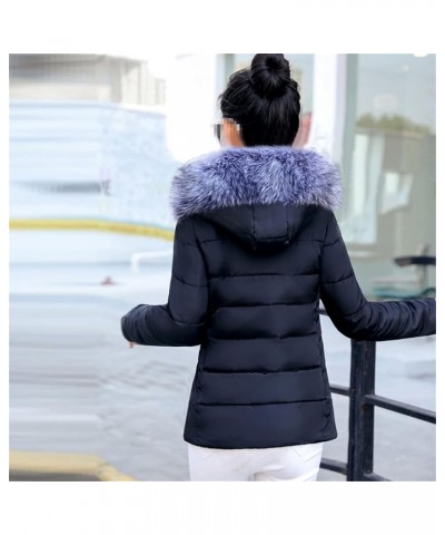 Women Fashion Slim Winter Jacket Cotton Thicken Warm Coat Short Down Parkas Dark Blue $29.44 Jackets