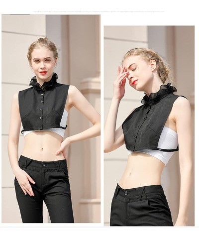 Fake Collar Detachable Dickey Collar Half Shirt Blouse Collar Faux False Collar for Women Black $9.17 Blouses