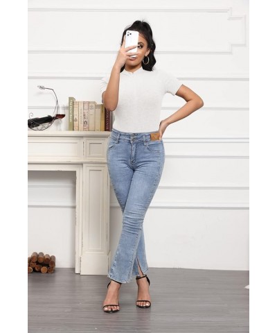 Sexy Bodysuit for Women Zipper Front Mock Neck Short Sleeve/Long Sleeve Ribbed Bodysuit Leotard Top White-2 $14.24 Bodysuits