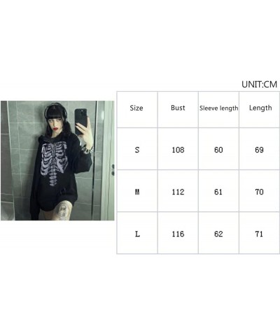 Y2k Women Aesthetic Zip Up Hoodie E-girl Sweatshirt Long Sleeve Oversized Punk Graphic Vintage Harajuku Jacket Black Oversize...