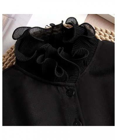 Fake Collar Detachable Dickey Collar Half Shirt Blouse Collar Faux False Collar for Women Black $9.17 Blouses