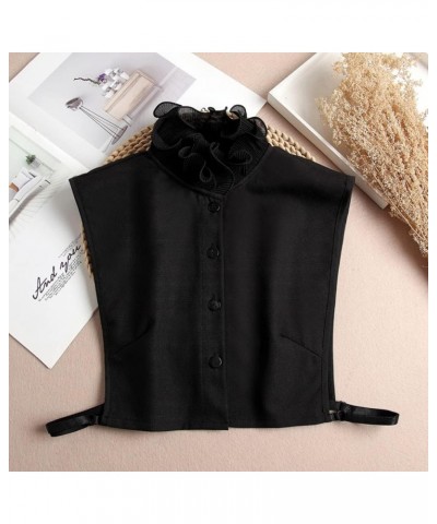 Fake Collar Detachable Dickey Collar Half Shirt Blouse Collar Faux False Collar for Women Black $9.17 Blouses