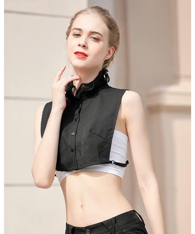 Fake Collar Detachable Dickey Collar Half Shirt Blouse Collar Faux False Collar for Women Black $9.17 Blouses