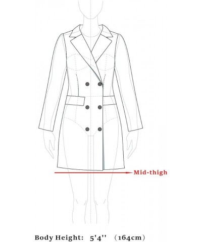 Women's Winter Overcoat Notched Lapel Long Sleeve One Buttoned Mid-Length Long Coat Black $31.02 Coats