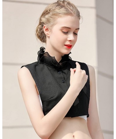 Fake Collar Detachable Dickey Collar Half Shirt Blouse Collar Faux False Collar for Women Black $9.17 Blouses