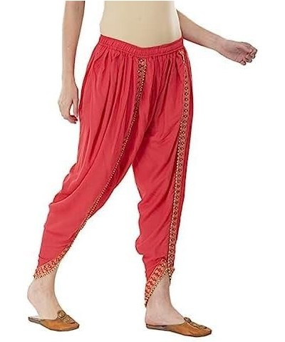 DAMIRA Creation Women/Girls Cotton/Rayon Solid Full Length Lace Loose Fit Plain Dhoti Pant/Salwar/Patiala Gajri $15.68 Pants