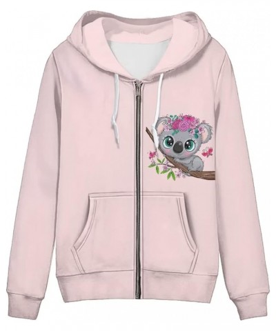 Zip Up Hoodie for Women Teen Girls Jacket Sloth $17.16 Hoodies & Sweatshirts