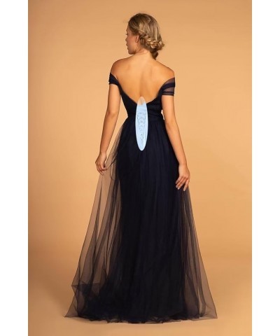 Cold Shoulder Tulle Prom Dress Long A Line Formal Evening Party Gowns Wedding Bridesmaid Dress Dusty Rose $30.31 Dresses