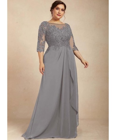 Mother of The Bride Dresses Plus Size Lace Wedding Guest Dresses for Women Ruffles 3/4 Sleeves Mother of The Groom Dresses Go...