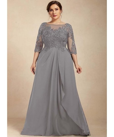 Mother of The Bride Dresses Plus Size Lace Wedding Guest Dresses for Women Ruffles 3/4 Sleeves Mother of The Groom Dresses Go...