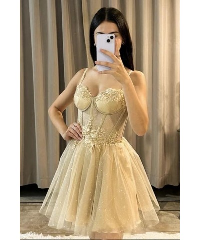 Sparkly Prom Dresses Short for Teens Homecoming Dress Glitter Lace Formal Dress RO066 Mauve $43.19 Dresses