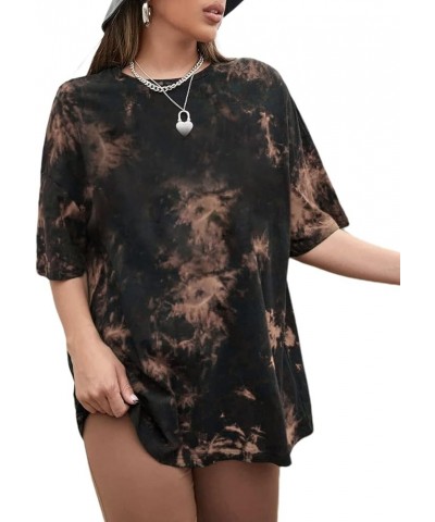 Women's Letter Mushroom Shirt Oversized Graphic Tee Crewneck Short Sleeve Loose T Shirt Top See Good Dyebrown $12.31 Tops