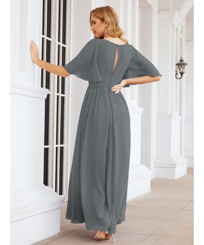 Chiffon Bridesmaid Dresses for Women Wedding Long Party Prom Dress Crow Cyan $58.76 Dresses