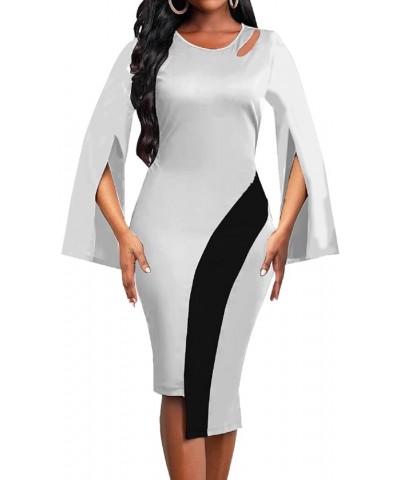 Women's Dress Bodycon Church Dress Elegant Work Pencil Dress White-d $19.24 Dresses