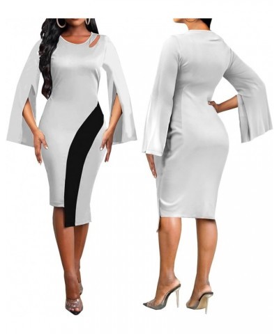 Women's Dress Bodycon Church Dress Elegant Work Pencil Dress White-d $19.24 Dresses