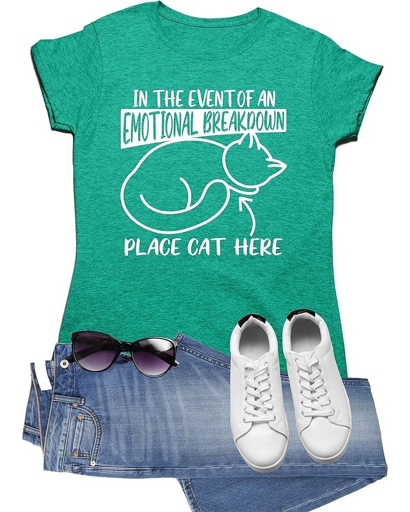 in The Event of an Emotional Breakdown Place Cat Here Mens Women Deluxe Soft T-Shirt Women Kelly Green $13.25 T-Shirts