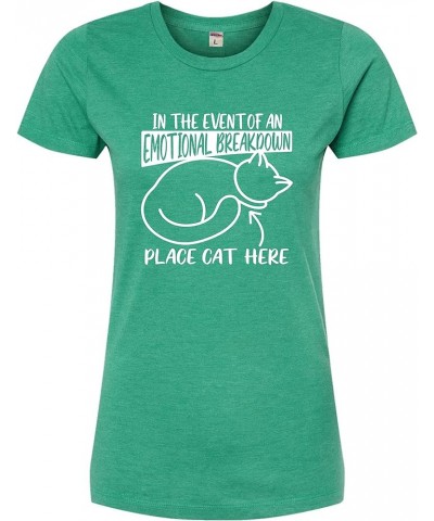 in The Event of an Emotional Breakdown Place Cat Here Mens Women Deluxe Soft T-Shirt Women Kelly Green $13.25 T-Shirts