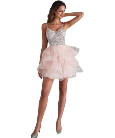 Women's Organza Dress Short Crystal Prom Party Gowns Style2-rose Red $35.70 Dresses