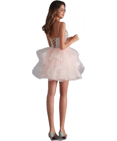 Women's Organza Dress Short Crystal Prom Party Gowns Style2-rose Red $35.70 Dresses