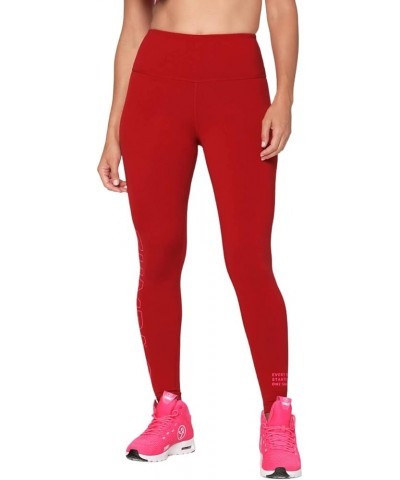 Women's High-Waisted Tummy Control Workout Leggings Fire Red $23.57 Activewear