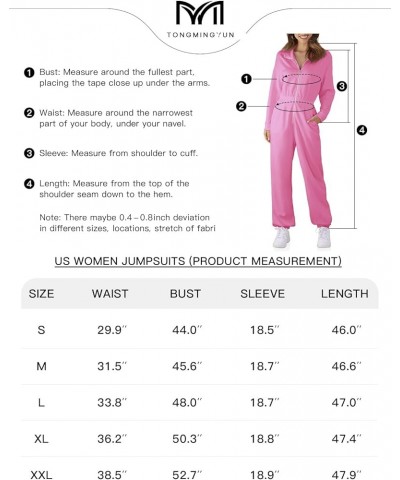 Women's Casual Long Sleeve Jumpsuits Fall Zipper Long Pants Rompers with Pockets Khaki $21.60 Jumpsuits