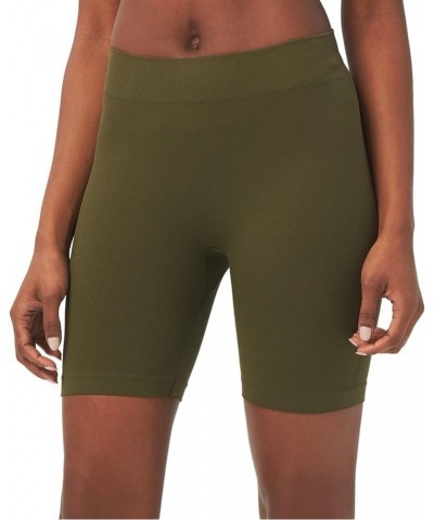 Women's High Waisted Biker Shorts Ultra Soft Stretch Yoga Band 6" Inseam Short Pants Ribbed Seamless 6" Oliver $8.20 Activewear