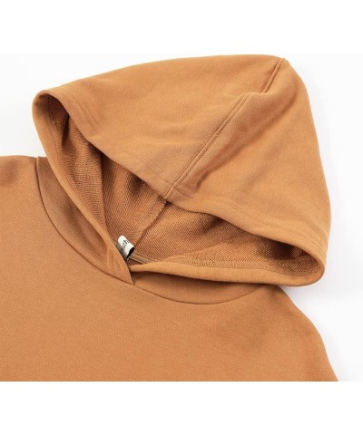 Women’s Cropped Hoodie with Hood Casual Long Sleeve Crop Top Sweatshirt Brown $16.95 Hoodies & Sweatshirts