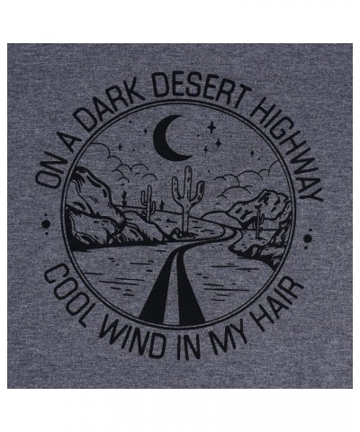 Women Adventure Shirt Desert Highway T-Shirt Music Lyrics Graphic Tee Casual Short Sleeve Summer Music Lover Tops Light Gray-...