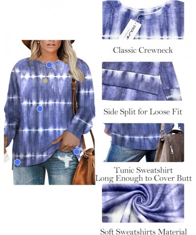 Plus-Size Sweatshirts for Women Casual Tops Side Slit Pullovers Shirts C_blue $10.54 Hoodies & Sweatshirts