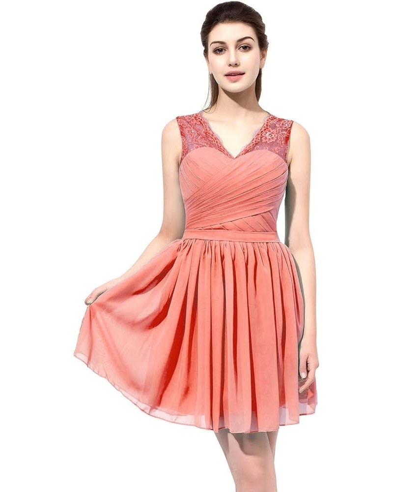 Women's Short/Long Chiffon Prom Party Dresses Ruched Evening Gown Sweetheart Open Back Pleats Bridesmaid Dress 358-coral $17....