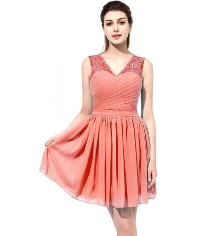 Women's Short/Long Chiffon Prom Party Dresses Ruched Evening Gown Sweetheart Open Back Pleats Bridesmaid Dress 358-coral $17....