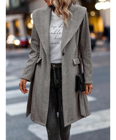 Women Coat Long Jacket: Winter Fashion Long Sleeve Lapel Casual Overcoat With Belt Camel $30.55 Coats