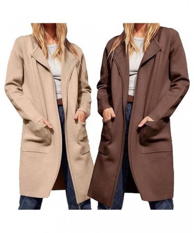 Appehinglaus Coatigan, Lapel Classy Coatigan, Appehinglaus Sweater Coat, Open Front Knit Cardigan Gray Apricot $22.87 Sweaters