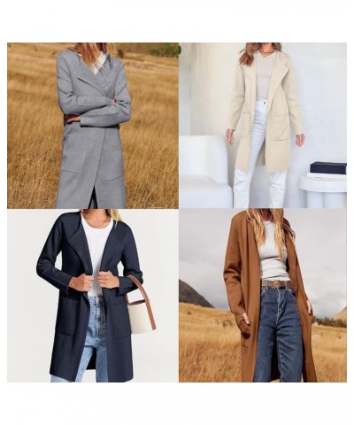 Appehinglaus Coatigan, Lapel Classy Coatigan, Appehinglaus Sweater Coat, Open Front Knit Cardigan Gray Apricot $22.87 Sweaters