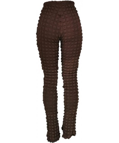 Women's Stacked Leggings Pants Color Block Stripe High Waisted Knitted Sexy Slim Stretch Full Length Flare Pants Streetwear O...