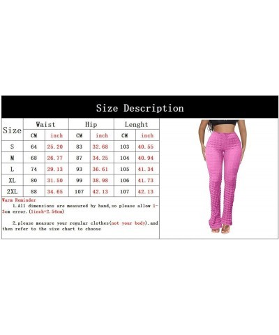 Women's Stacked Leggings Pants Color Block Stripe High Waisted Knitted Sexy Slim Stretch Full Length Flare Pants Streetwear O...