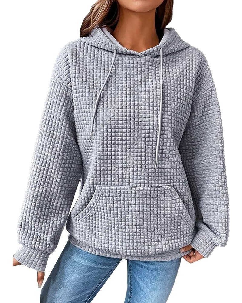 Women's Quilted Pattern Sweatshirt Hoodies Lightweight Crewneck / 1/4 Zip Long Sleeve Ladies Thermal Casual Jacket B-grey $9....